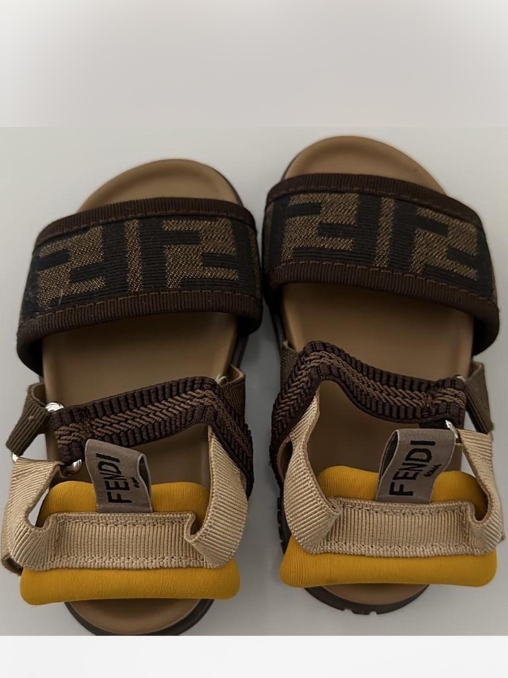 Fendi Brown and Mustard Box Label